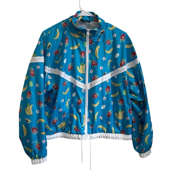 Nike Blue Fruit Print Windbreaker Jacket - Picture 1 of 8